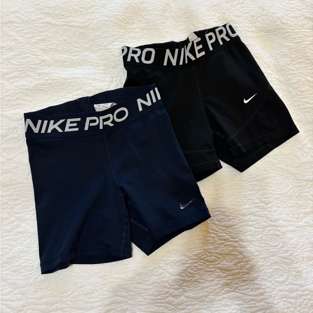 Nike Pro Black and Navy Shorts